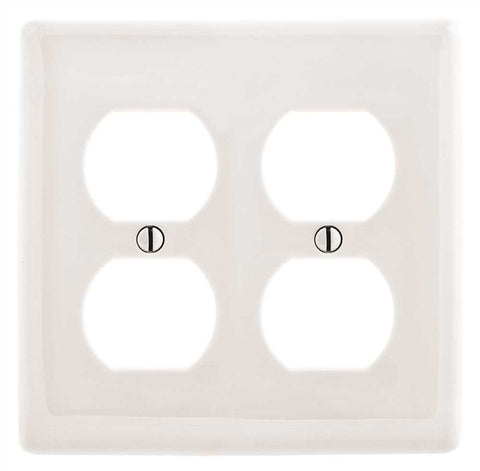 Wallplate Midi 2 Gang Duplex White