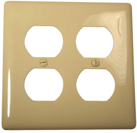 Wallplate Midi 2 Gang Duplex Ivory