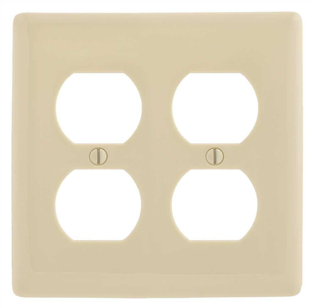 Wallplate Midi 2-gang Duplex Almond