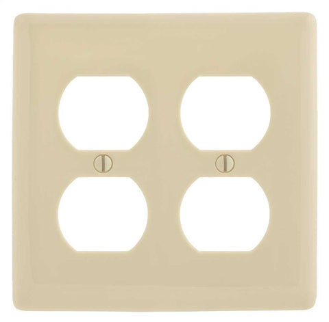 Wallplate Midi 2-gang Duplex Almond