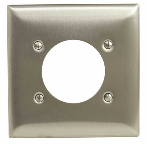 Wallplate 2 Gang Receptacle Stainless Steel