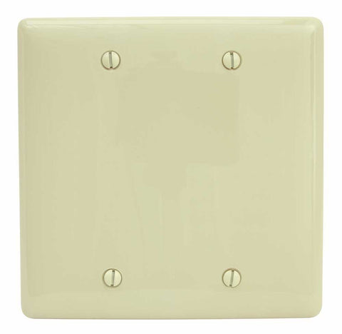 Wallplate 2-gang Blank Ivory