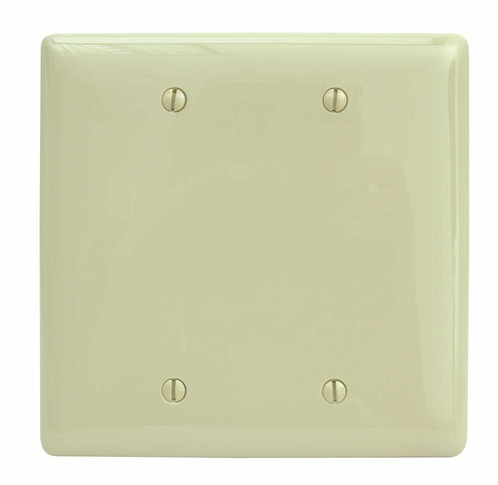 Wallplate Midi 2-gang Blank Ivory