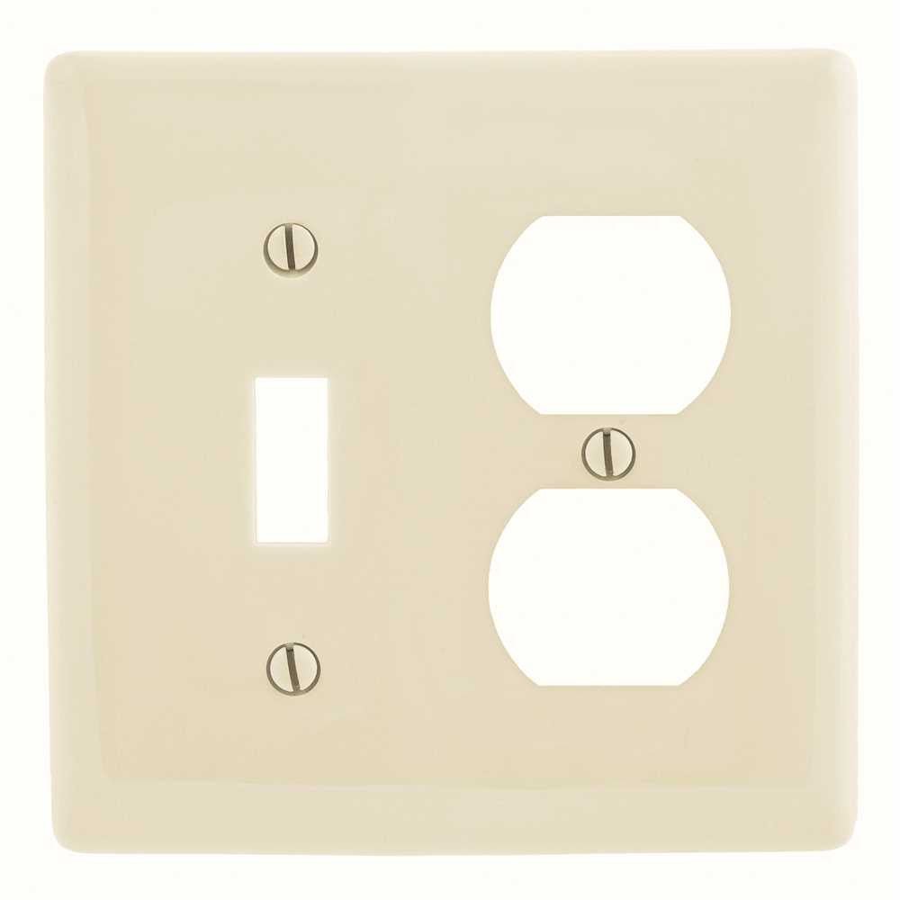 Wallplate 2-gang Duplex Toggle Almond