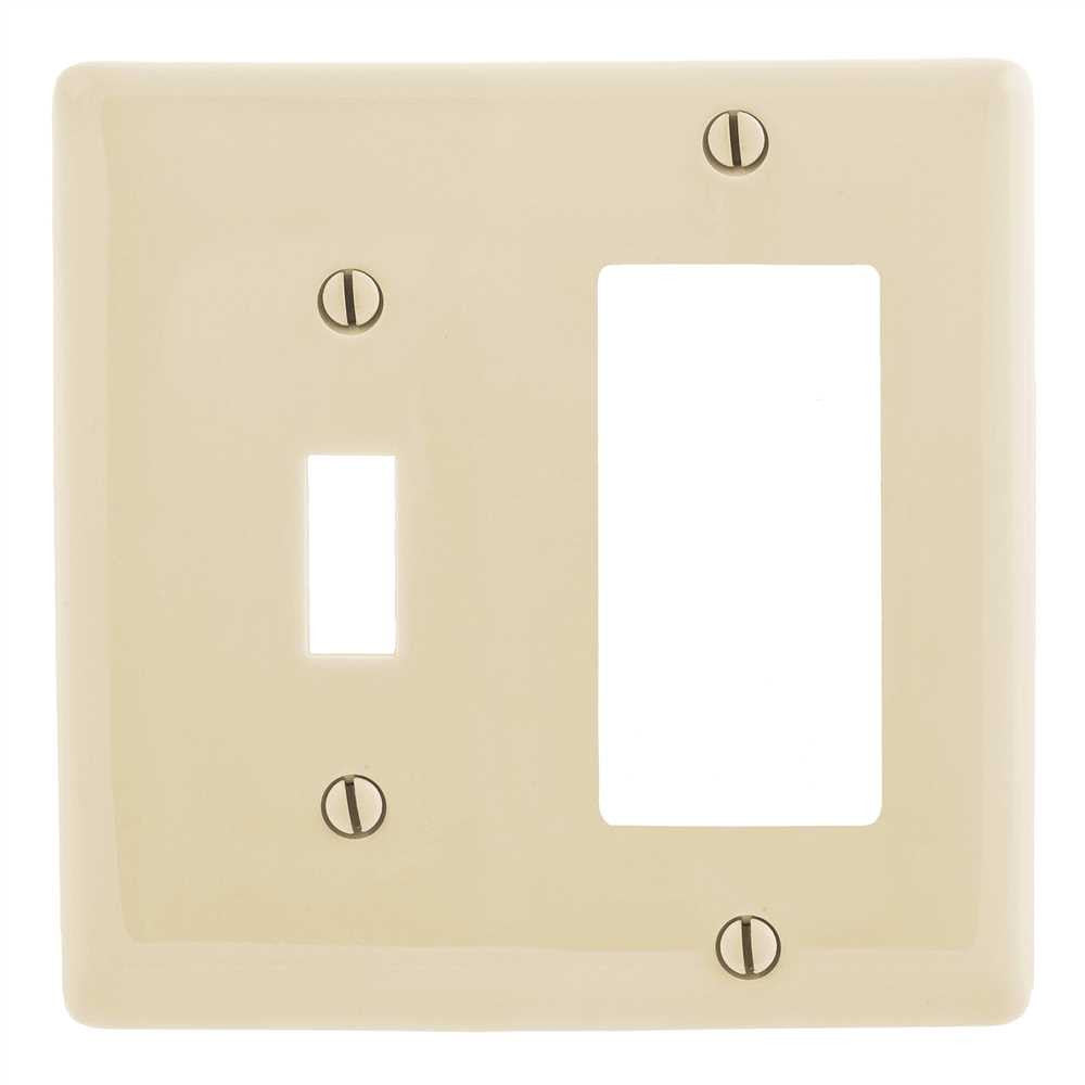 Wallplate 2-gang Combo Toggle-receptacle Almond