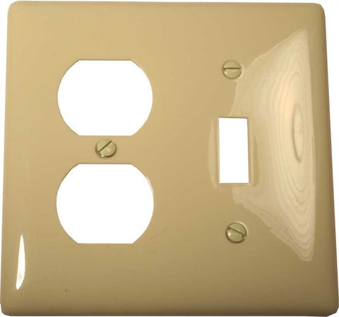 Wallplate Midi 2 Gang Duplex-toggle White