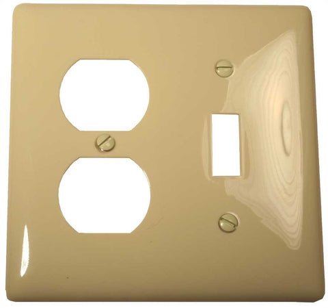 Wallplate Midi 2 Gang Duplex-toggle Ivory