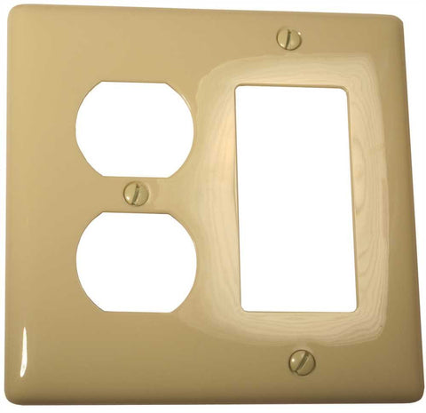 Wallplate Midi 2 Gang Duplex Receptacle Ivory