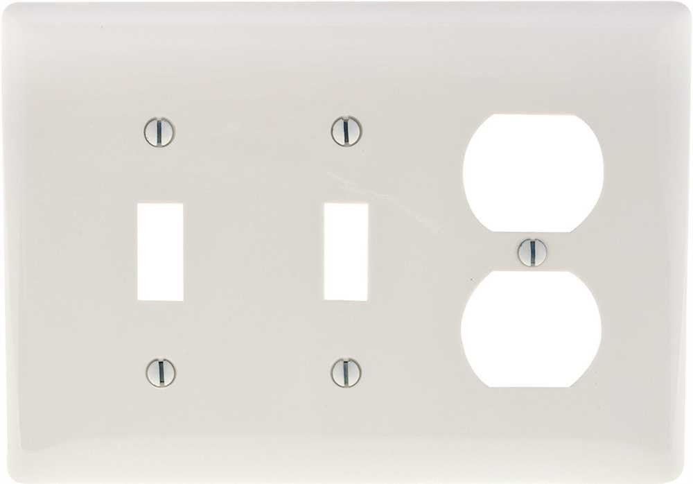 Wallplate Midi Toggle 3-gang-duplex White