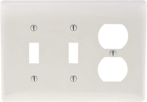 Wallplate Midi Toggle 3-gang-duplex White