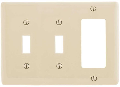 Wallplate Midi Toggle 3-gang-decorator Almond