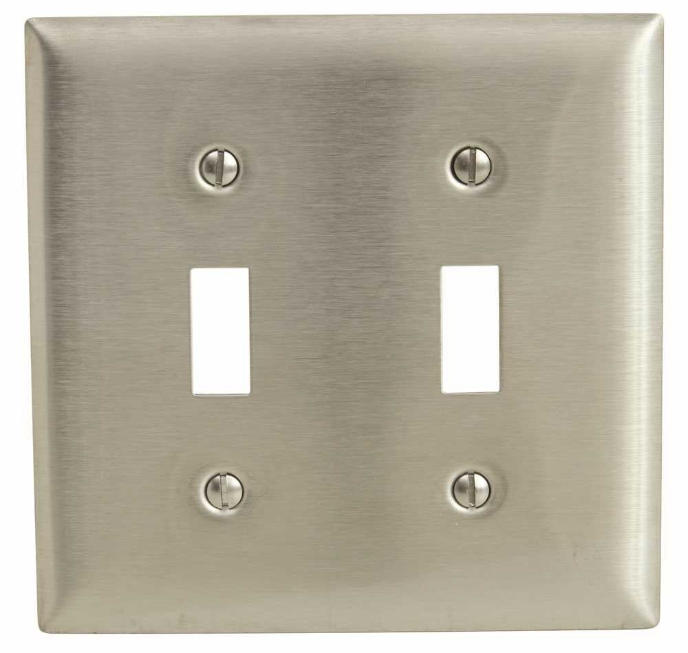 Wallplate 2-gang Switch Stainless Steel