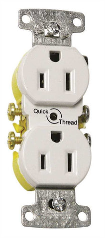 Receptacle Duplex 15 Amp Self Ground And Tamper Quik Trh Ivory