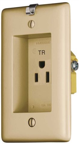 Clock Tv Receptacle Tamper Proof 15a Ivory