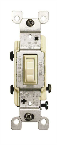 Leviton&reg; 3-way Residential Grade Ac Quiet Toggle Switch, White, 120 Volts, 15 Amps