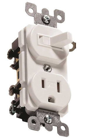 Combo Switch-receptacle Tamper Proof 15 Amps White