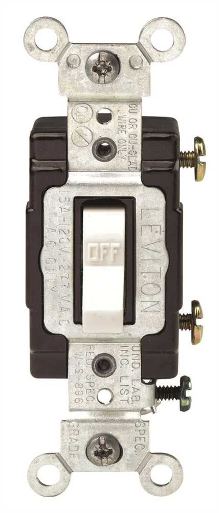 Leviton&reg; 1-pole Commercial Grade Ac Quiet Toggle Switch, White, 120 - 277 Volts, 15 Amps