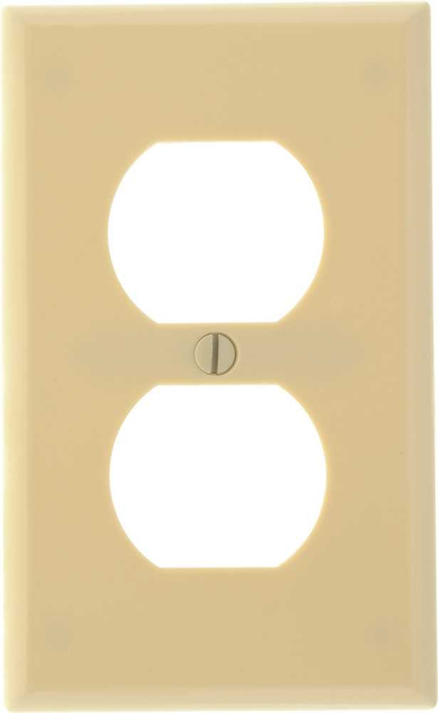 Duplex Receptacle 1 Gang Plate Ivory