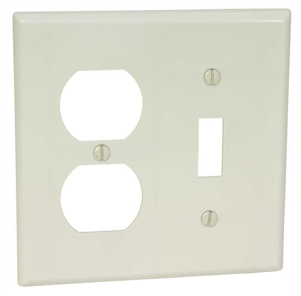 Wallplate Combo Toggle And Duplex White