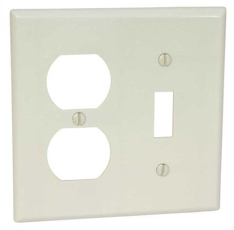 Wallplate Combo Toggle And Duplex White