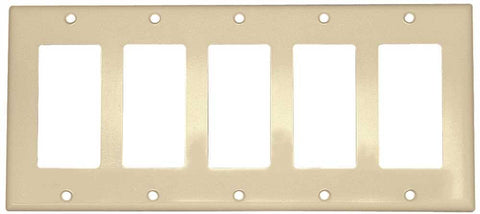 Decora Switch 5 Gang Plate White