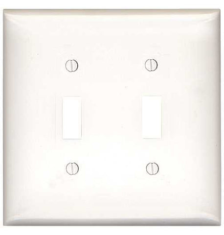 Switch 2 Gang Toggle Wallplate White