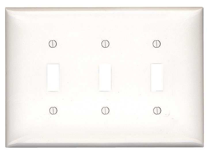 Switch 3 Gang Toggle Wallplate Midsize White