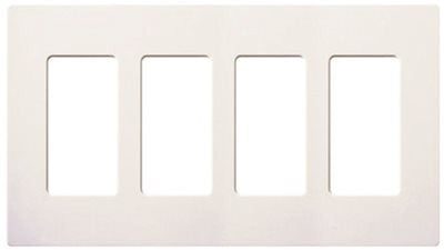 Claro Wallplate 4 Gang Designer No Visible Screws White