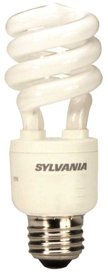 Sylvania Dulux&reg; El Spiral Compact Fluorescent Lamp, Mini, 13 Watt, 3500k, 82 Cri, Medium Base, 120 Volts