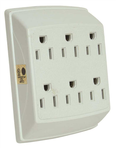 Grounding Tap 6 Outlet White