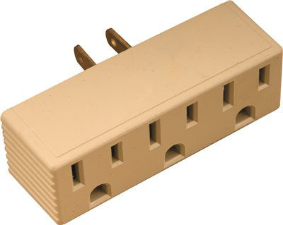 Preferred Industries&trade; Triple Tap, 3 Prong Receptacle, 15 Amps, 125 Volts, Ivory