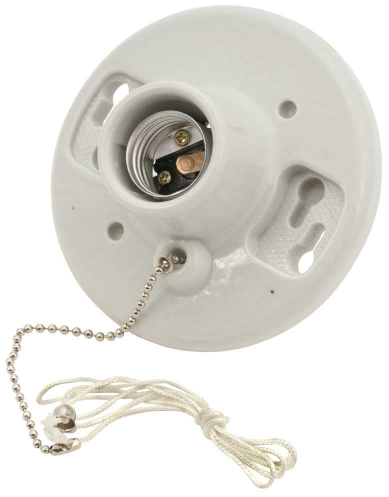 Preferred Industries&reg; Pull Chain Light Fixture, 660 Watts, 250 Volts, Porcelain