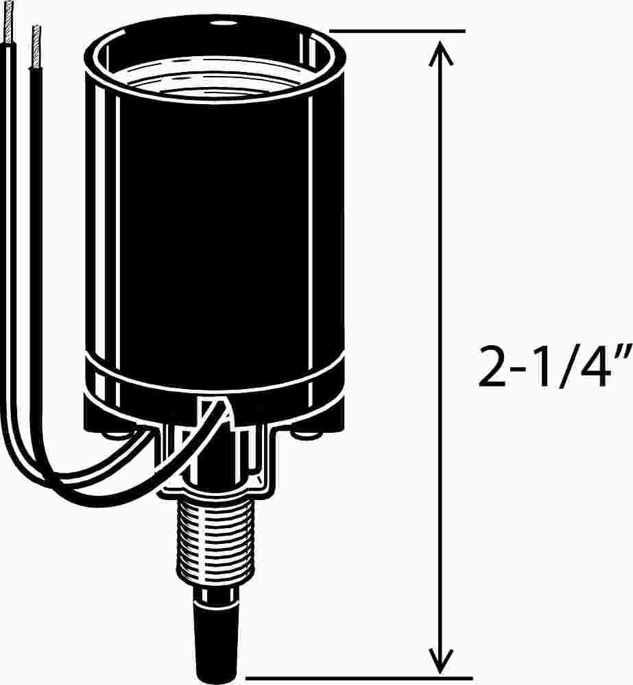 Bottom Turn Lamp Holder With 16 In. Leads For Medium Base Fluorescent Lamps And Incandescent Bulbs