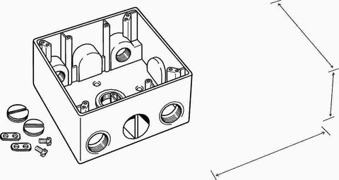 Aluminum 2 Gang Weatherproof Box