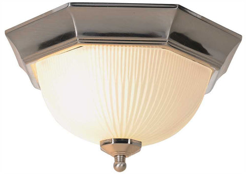 Decorative Ceiling Fixture, Maximum One 60 Watt Incandescent Medium Base Bulb, 11", Brushed Nickel