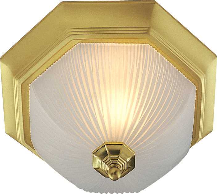 Decorative Ceiling Fixture, Maximum One 60 Watt Incandescent Medium Base Bulb, 11", Polished Brass