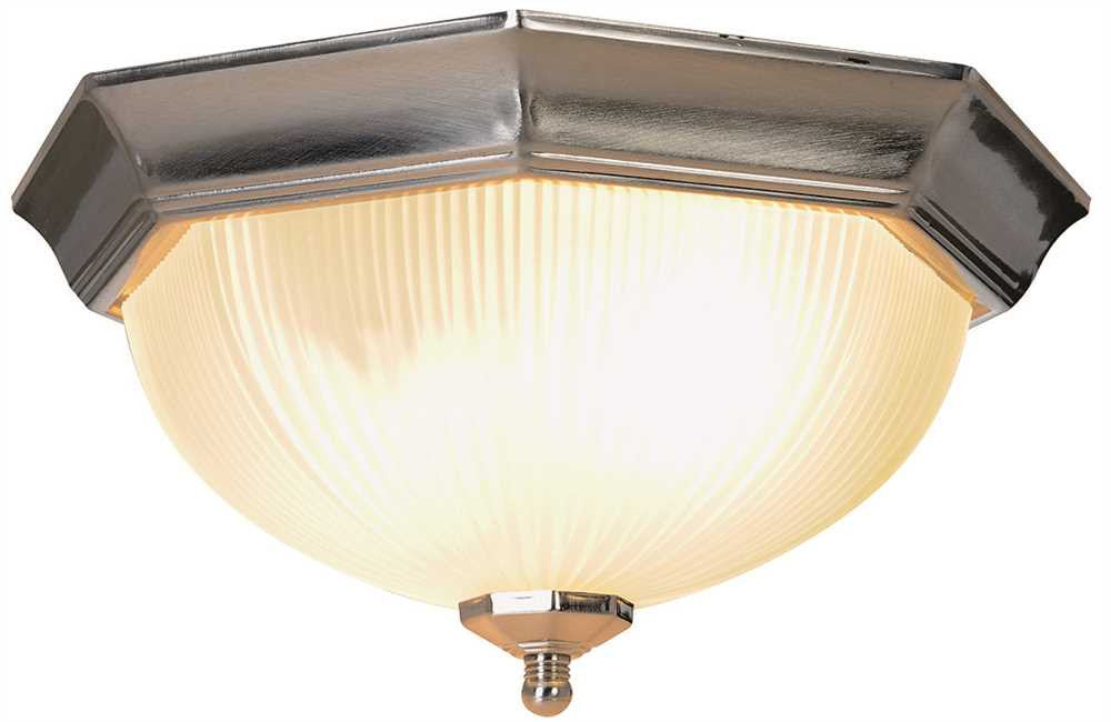 Monument&reg; Decorative Ceiling Fixture, Brushed Nickel, 12", Uses 2 60-watt E26 Base Bulbs (not Included)