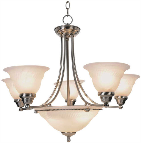 Premier&reg; Chandelier, Brushed Nickel, 28 In., Uses 7 60-watt Incandescent Medium Base Lamps*