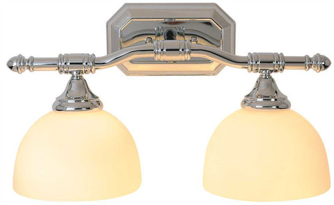 Decorative Vanity Fixture, Maximum Two 60 Watt Incandescent Medium Base Bulbs, 18 In., Polished Chrome