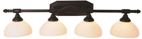 Decorative Vanity Fixture, Maximum Four 60 Watt Incandescent Medium Base Bulbs, 32 In., Oil Rubbed Bronze