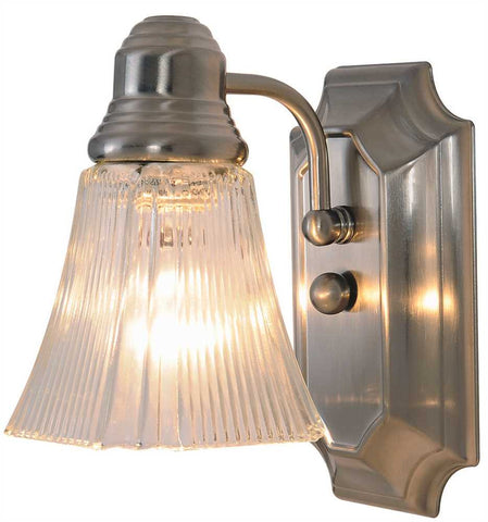 Decorative Vanity Fixture, Maximum One 60 Watt Incandescent Medium Base Bulb, 5-1-2", Brushed Nickel