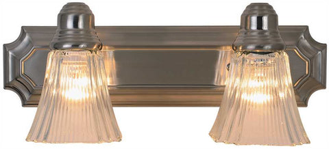 Decorative Vanity Light Fixture, Maximum Two 60 Watt Incandescent Medium Base Bulbs, 18 In., Brushed Nickel