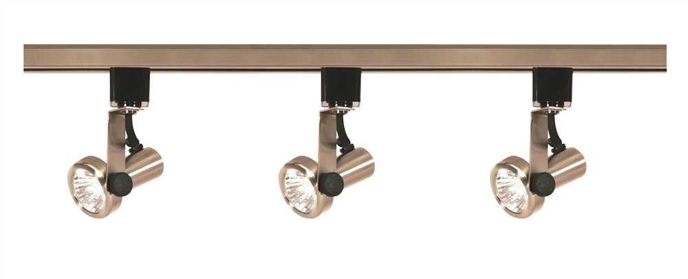 Nuvo&reg; 3-light Mr16 Gimbal Ring Track Lighting Fixture, Brushed Nickel, 48 X 2.75", Uses 3 50-watt Gu10 Base Lamps