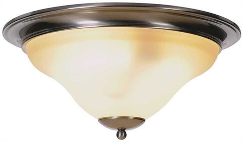 Sanibel&trade; Flush Mount Ceiling Fixture With One 55 Watt Compact Type Fluorescent Lamp, 16 In., Brushed Nickel