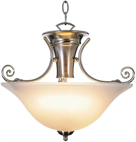 Wellington&trade; Pendant Ceiling Fixture With One 40 Watt Compact Type Fluorescent Lamp, 16-1-4 In., Brushed Nickel