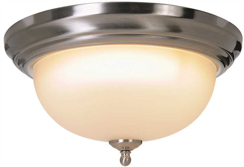 Sonoma&trade; Flush Mount Ceiling Fixture With One 22 Watt Compact Type Fluorescent Lamp, 13-1-4 In., Brushed Nickel