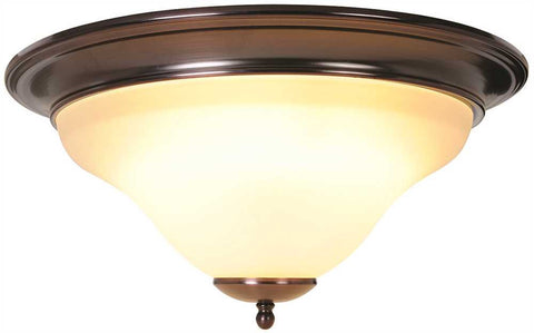 Sanibel&trade; Flush Mount Ceiling Fixture With One 55 Watt Compact Type Fluorescent Bulb, 16 In., Oil Rubbed Bronze