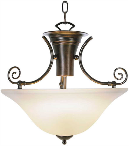 Wellington&trade; Pendant Ceiling Fixture With Two 40 Watt Compact Type Fluorescent Lamps, 16-1-4 In., Oil Rubbed Bronze