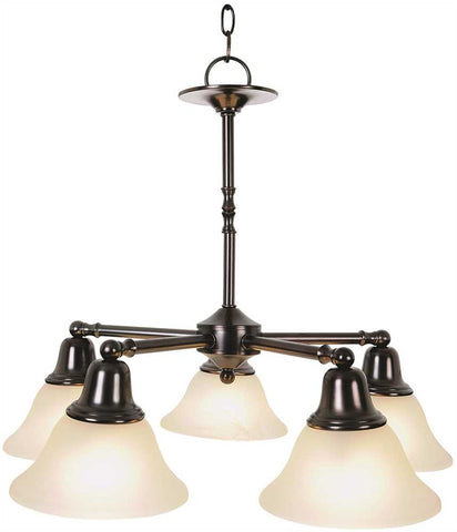 Sonoma&trade; Chandelier Ceiling Fixture With Five 13 Watt Compact Type Fluorescent Lamps, 24 In., Oil Rubbed Bronze