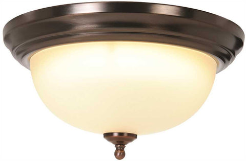 Sonoma&trade; Flush Mount Ceiling Fixture With 22 Watt Compact Type Fluorescent Lamp, 13-1-4 In., Oil Rubbed Bronze